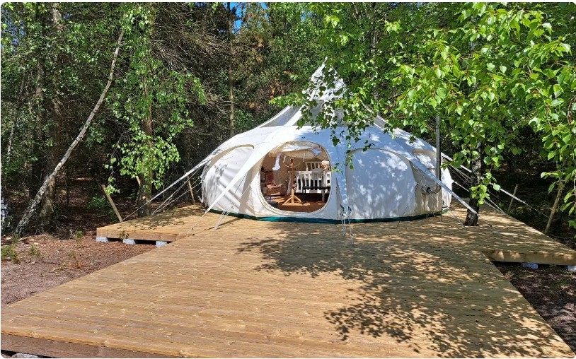 skovbrynet glampingtelt på schellerupgård med sauna 1